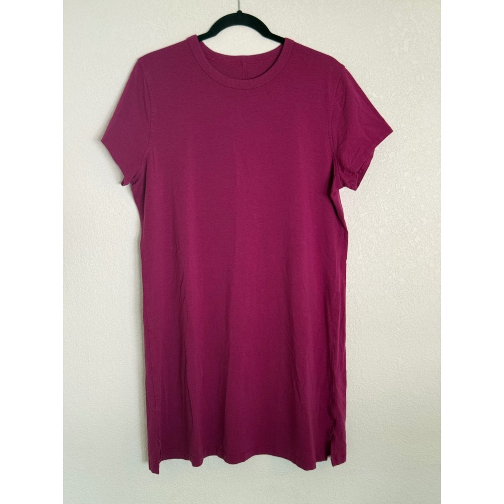 Lululemon Classic-Fit Cotton-Blend TShirt Dress Magenta Purple Short Sleeve Mini